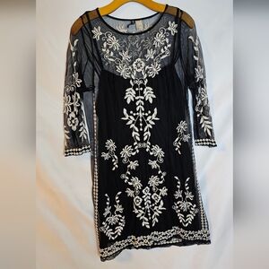 H&M Black and White Floral Dress